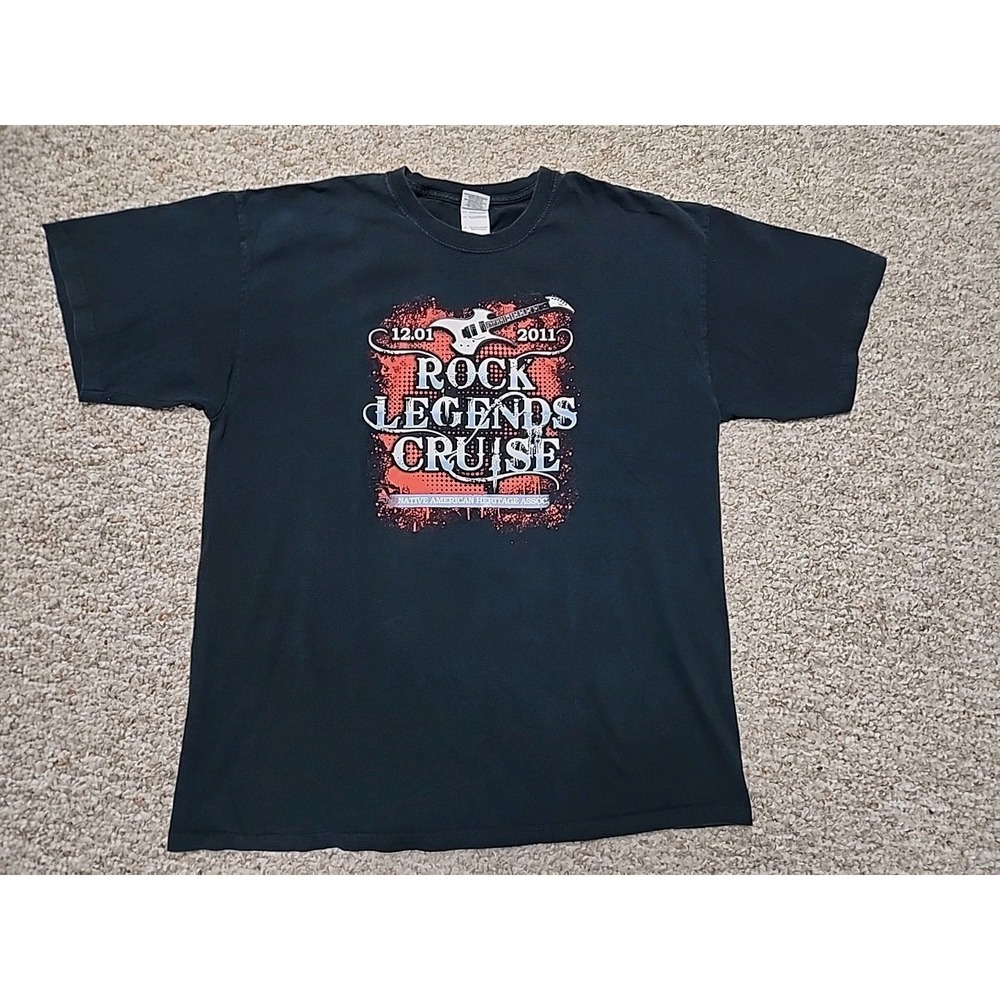 ROCK LEGENDS CRUISE 2011 DOUBLE SIDED GRAPHIC TEE XL ZZ Top Steppenwolf Foghat - Picture 1 of 8